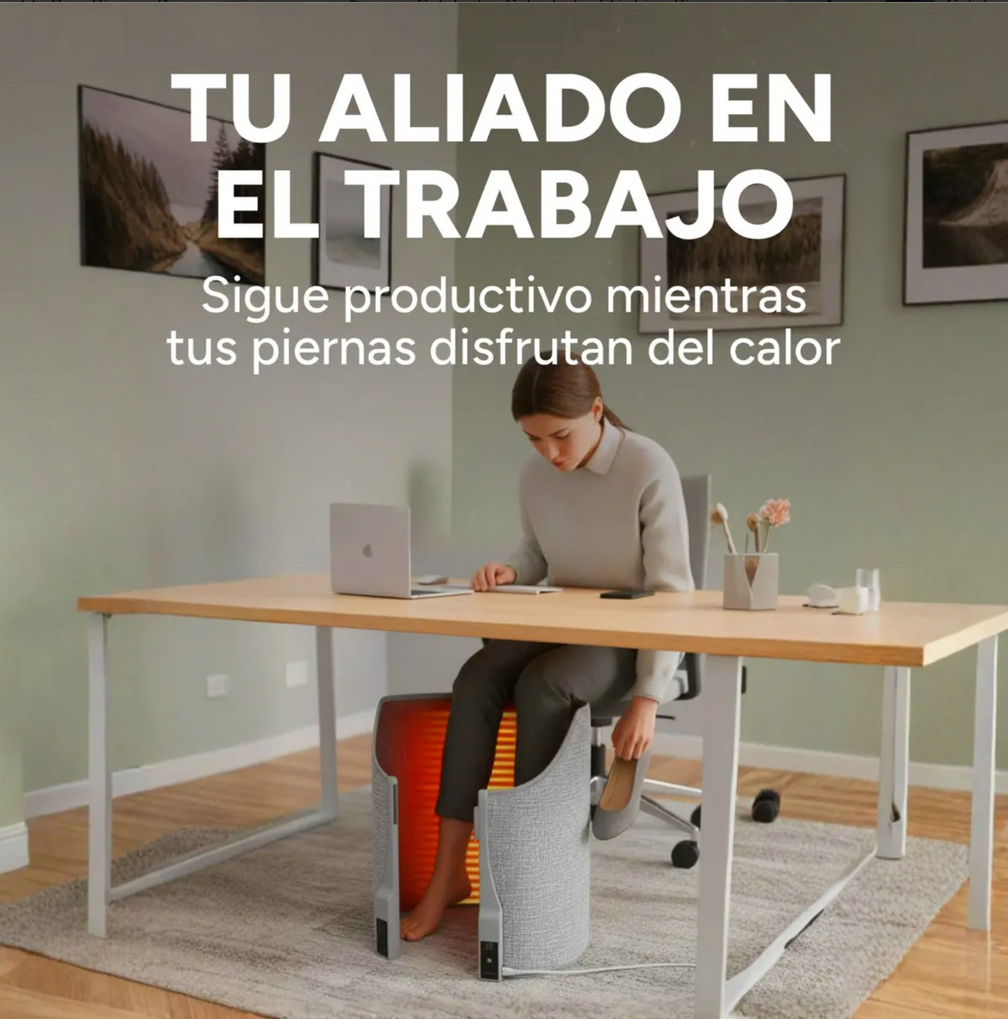 CALENTADOR DE PIERNAS REDONDO, para oficina