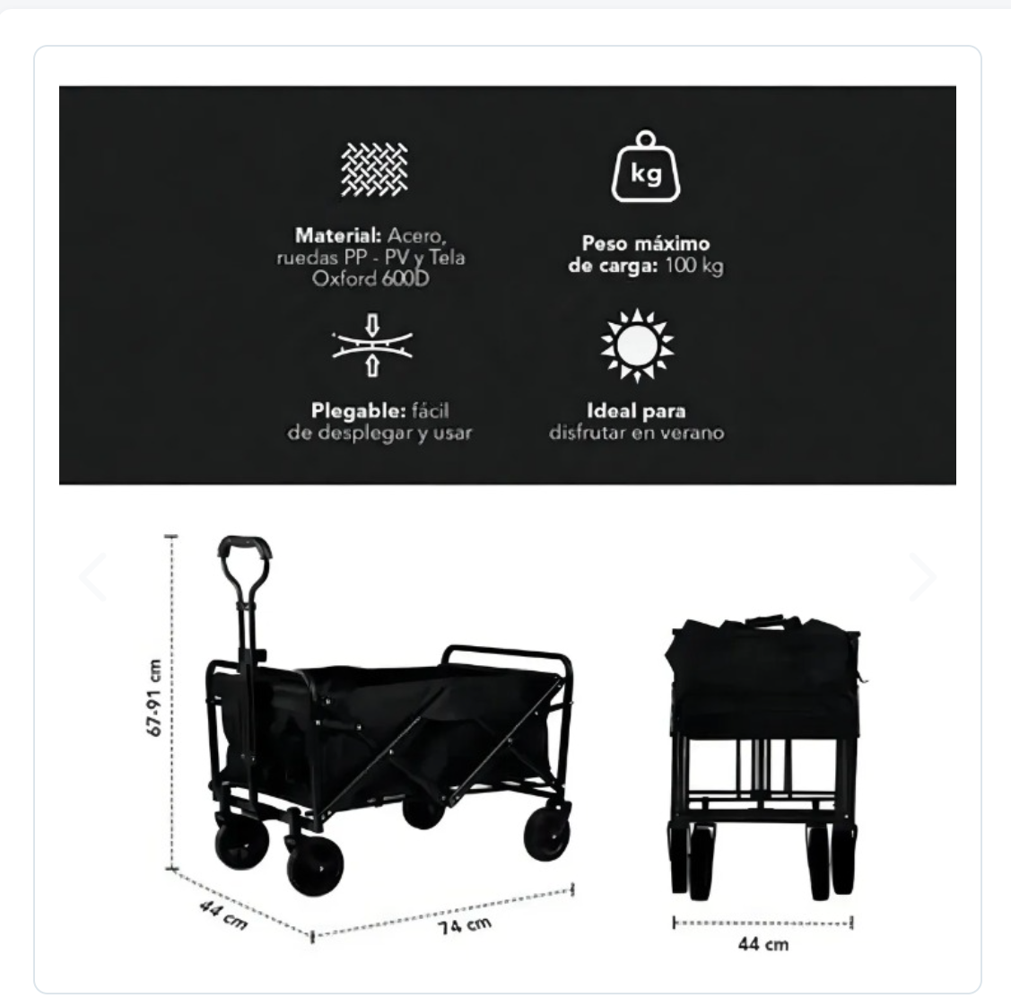 Carrito Para Compras Y Camping Plegable