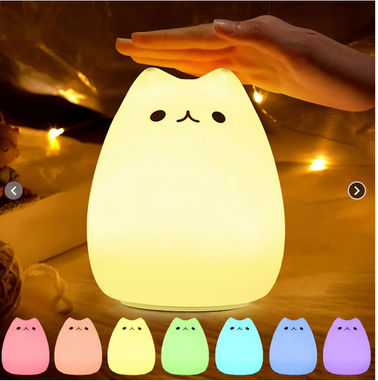 Lampara LED Gato de Silicona Colores