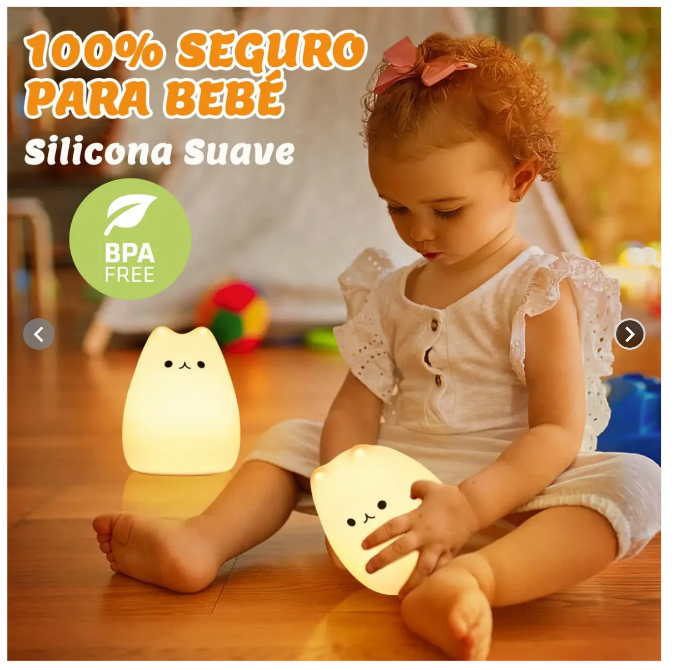 Lampara LED Gato de Silicona Colores
